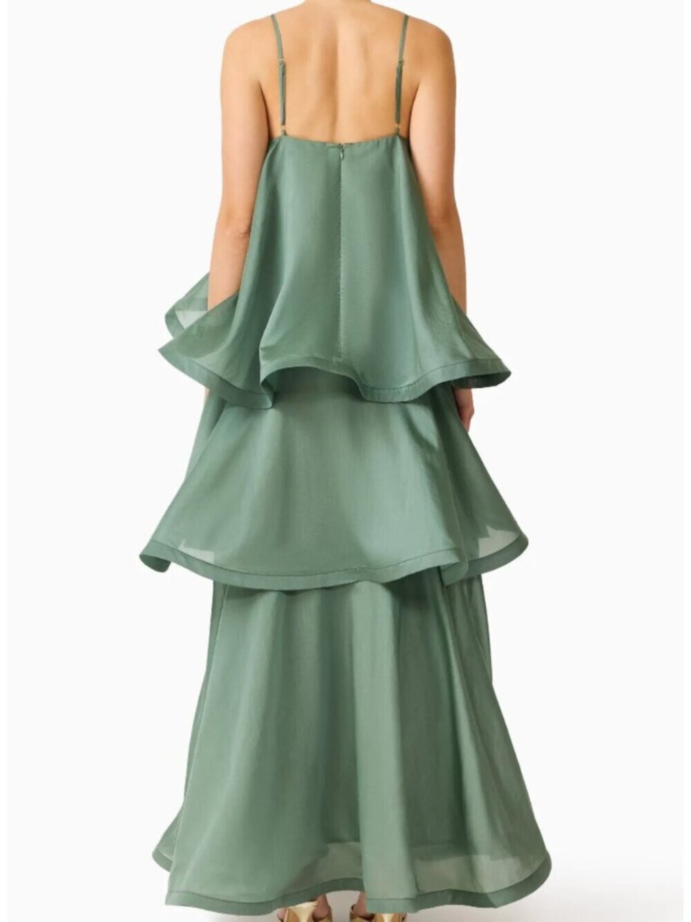 New Elliatt x Revolve Noemi Tilly tiered voile square neck flowy gown maxi dress - Picture 2 of 12